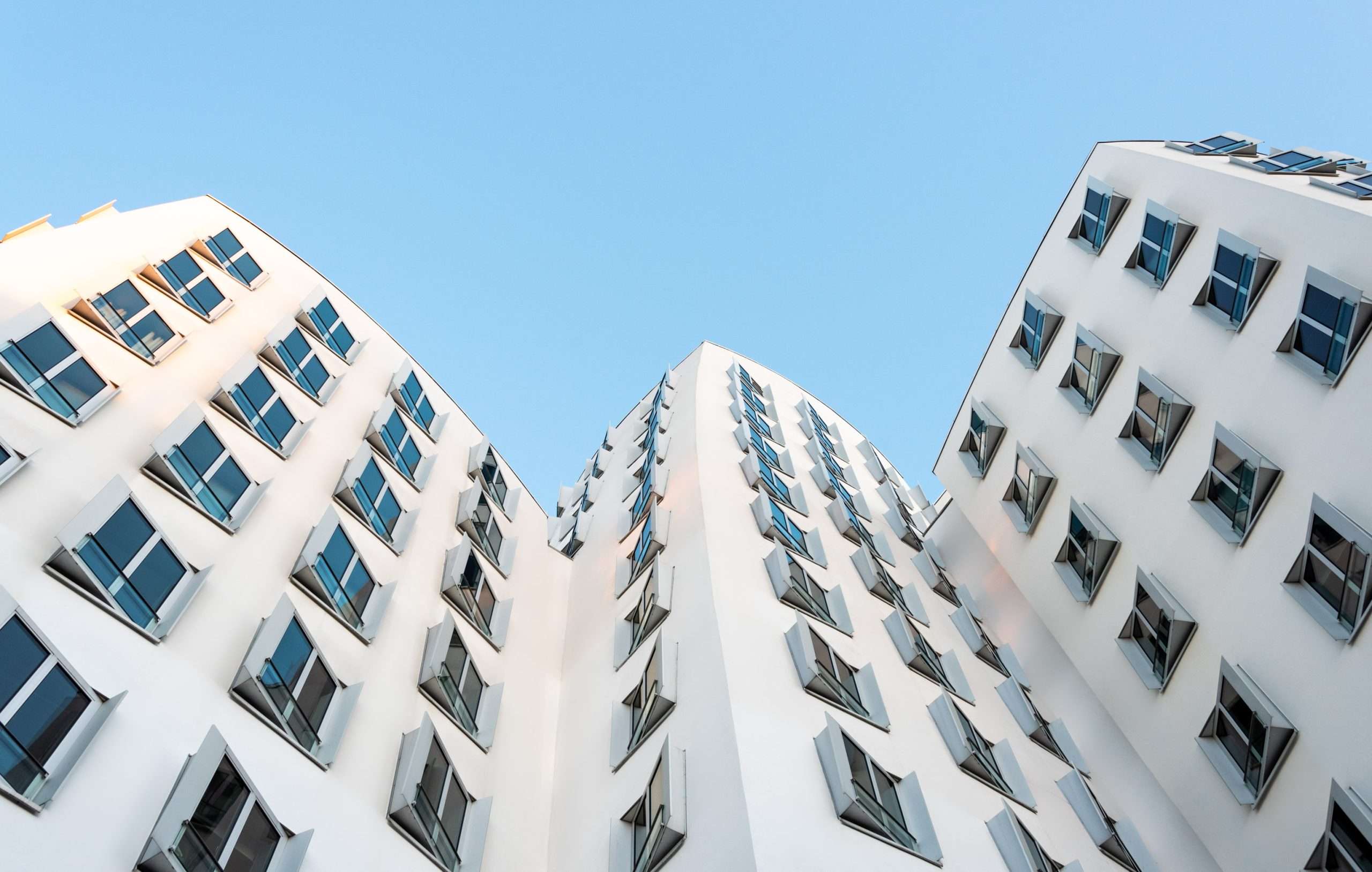 Neuer Zollhof Düsseldorf Medienhafen Haus C Neuer Zollhof Düsseldorf Medienhafen. Foto des Gehry Gebäude "Haus C"