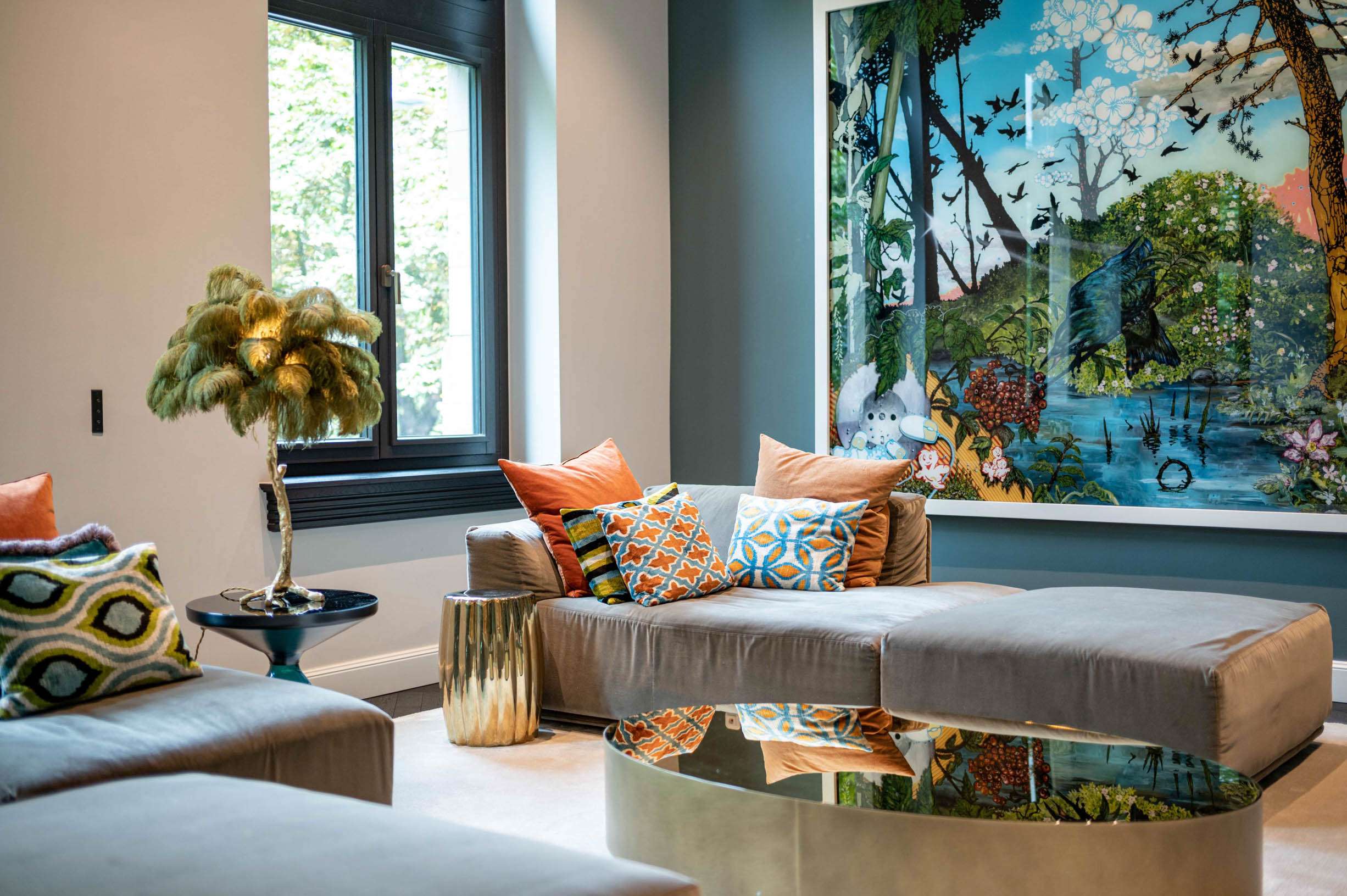 Interior Design Immobilienfotografie eines Wohnzimmers eines Luxushauses. Luxusobjekt in Düsseldorf mit Innenarchitektur Einrichtung