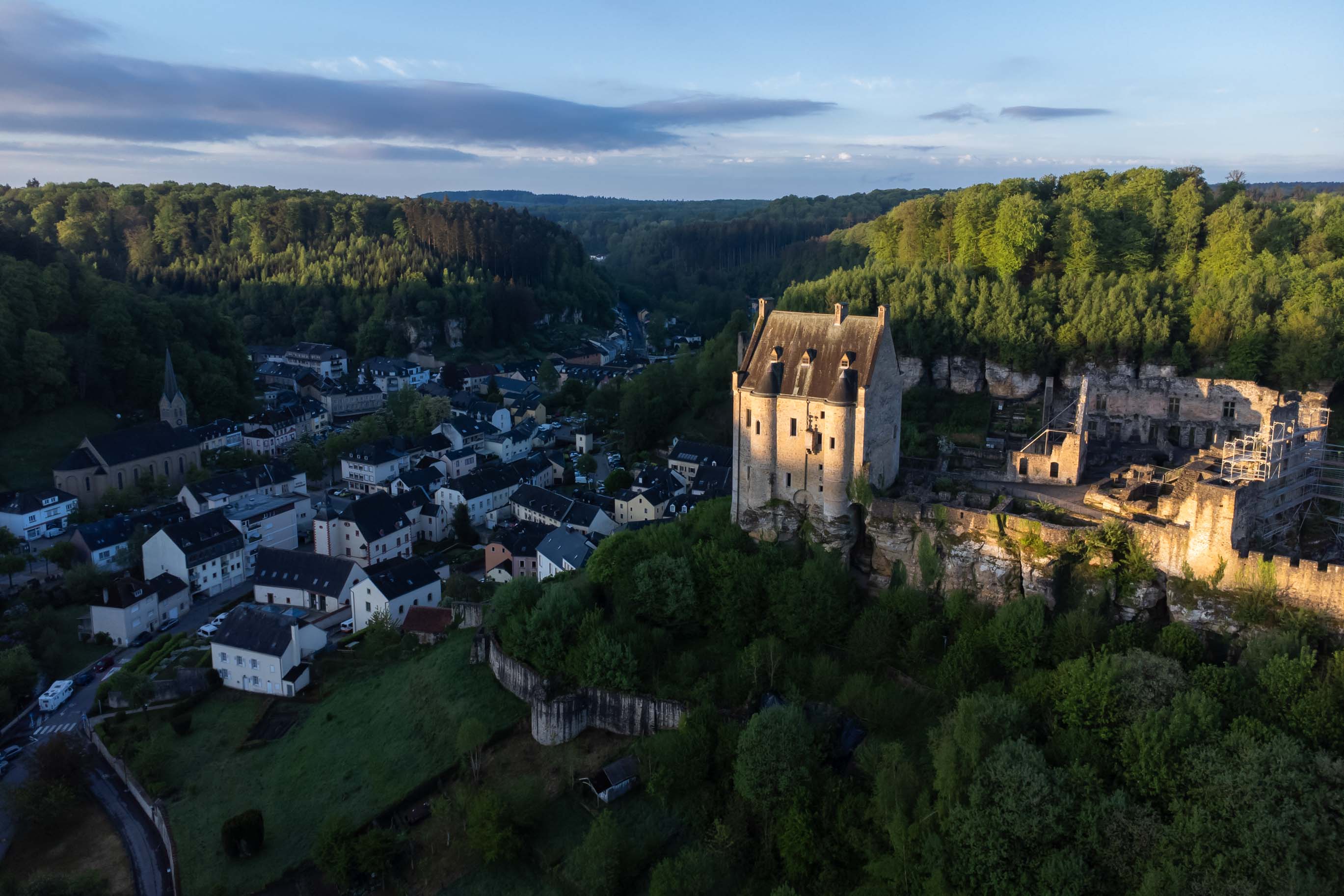 Schloss Larochette Drohnenfotos Architektur Luxemburg